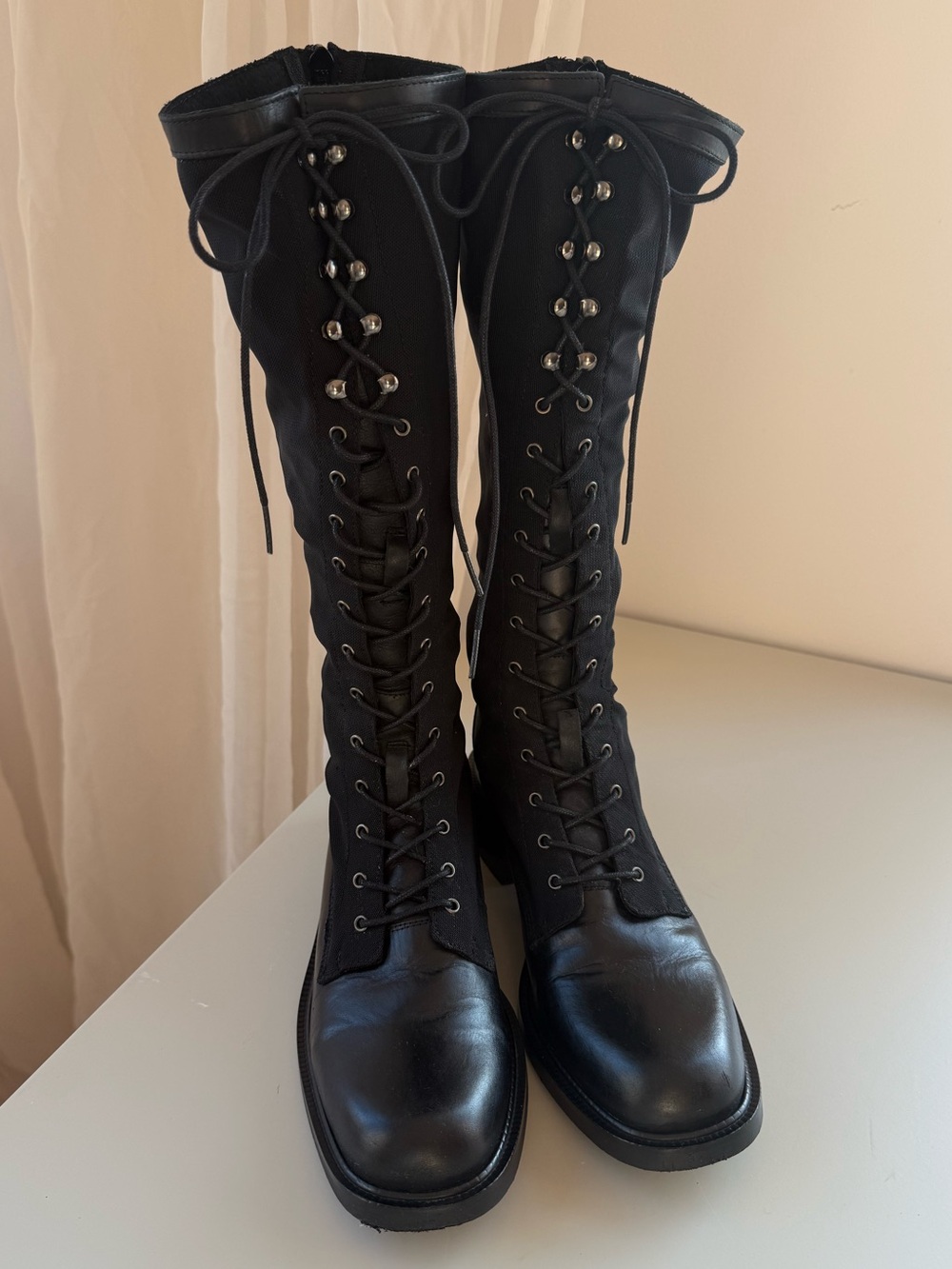 Free People Trickum Tall Combat Boots Black EU39 US8.5 - Picture 4 of 14
